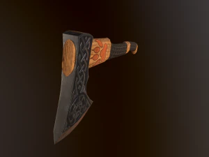 viking axe 2 color low-poly 3D Model