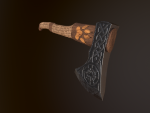 viking axe 2 color low-poly 3D मॉडल