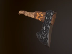 viking axe 2 color low-poly 3D Model