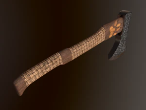 viking axe 2 color low-poly 3D Model
