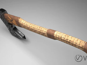 viking axe 2 color low-poly 3D Model