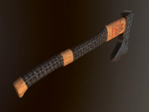 viking axe 2 color low-poly 3D Model