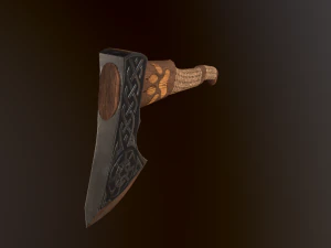 viking axe 2 color low-poly 3D Model