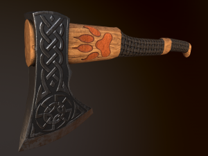 viking axe 2 color low-poly 3D मॉडल