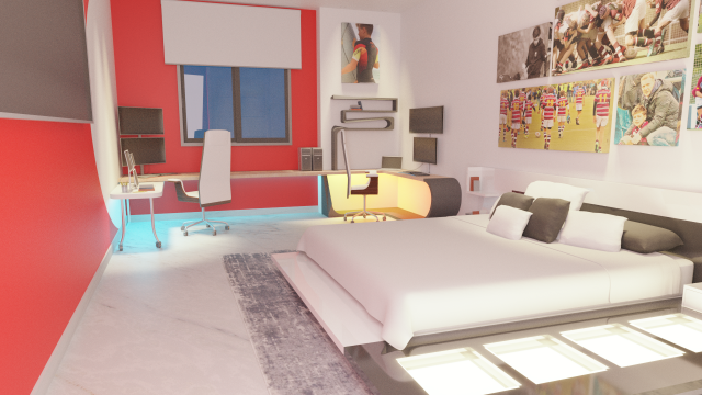room-modern 3D Model .c4d .max .obj .3ds .fbx .stl .blend 