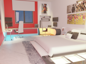 Gaming room 3D Model in Bedroom 3DExport