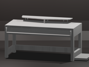 pc table bench low-poly 3D 模型
