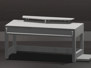 pc table bench low-poly 3D Model