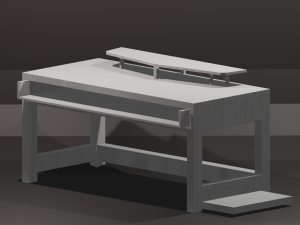 pc table bench low-poly 3D 模型