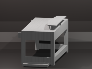pc table bench low-poly 3D 模型