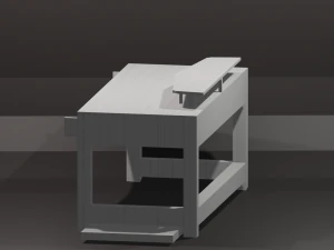 pc table bench low-poly 3D Model