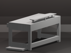 pc table bench low-poly 3D 模型