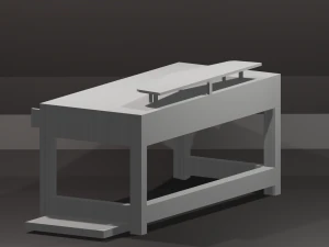 pc table bench low-poly 3D Model