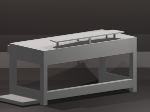 pc table bench low-poly 3D 模型
