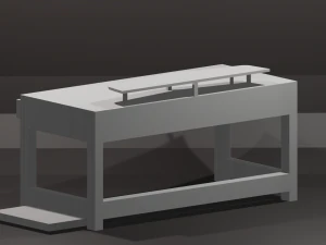 pc table bench low-poly 3D Model