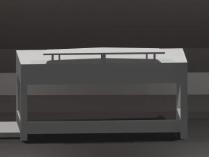 pc table bench low-poly 3D Model