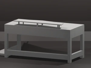pc table bench low-poly 3D Model