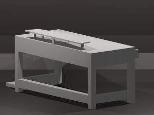 pc table bench low-poly 3D 模型