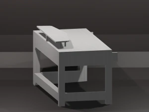 pc table bench low-poly 3D Model