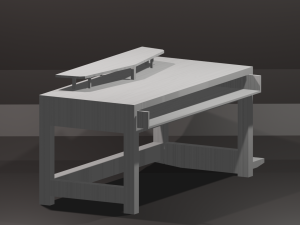pc table bench low-poly 3D 模型