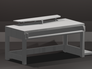 pc table bench low-poly 3D 模型
