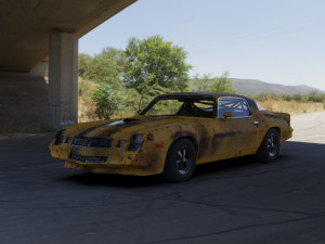 chevrolet camaro z28 1979 rusted 3D 모델