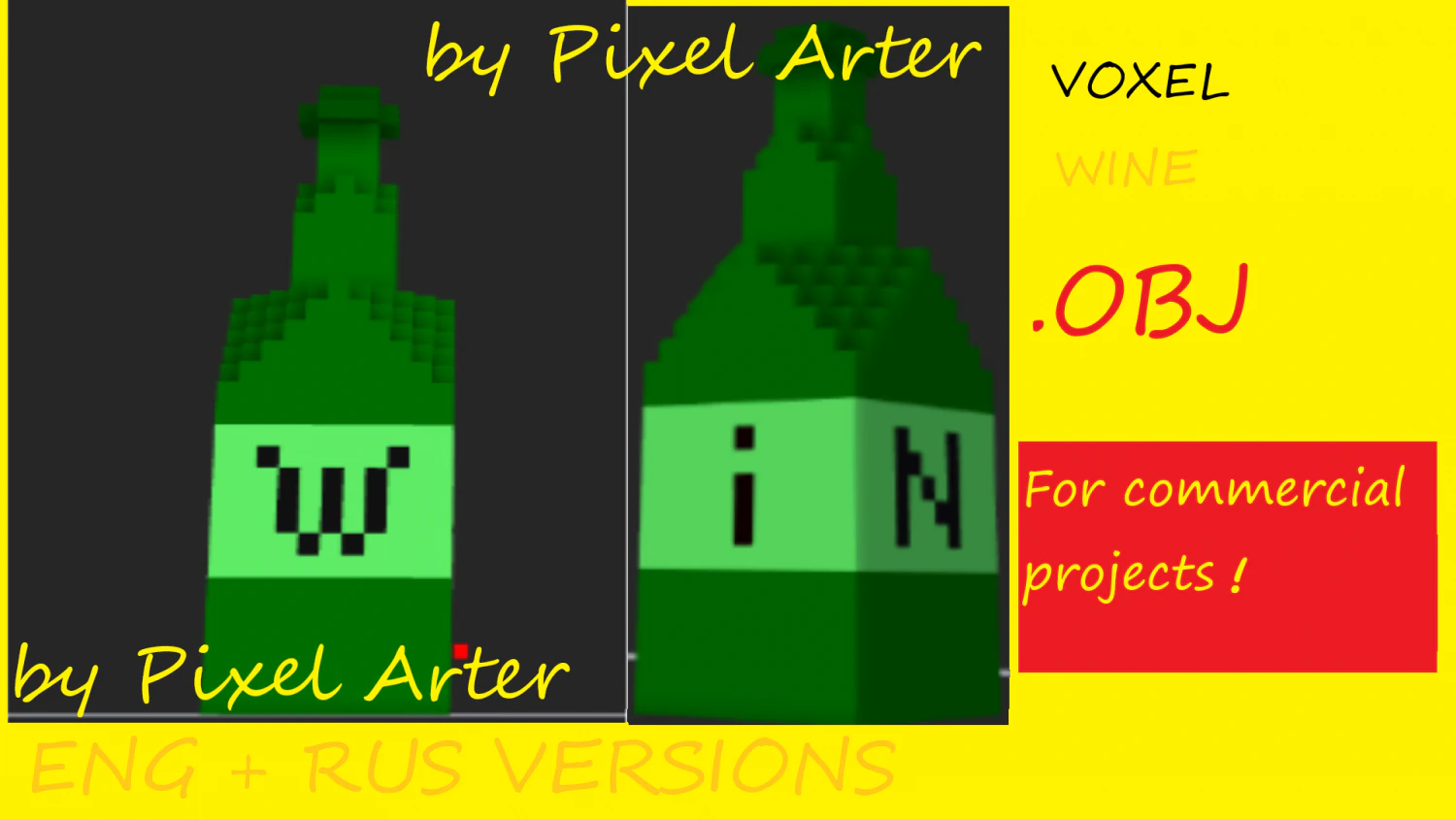voxel wine free for commercial projects 3D Model .c4d .max .obj .3ds .fbx .stl .blend 
