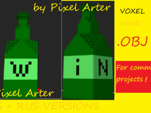 voxel wine free for commercial projects 3D Model