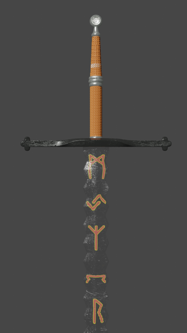 runesword 3D 모델 .c4d .max .obj .3ds .fbx .stl .blend 