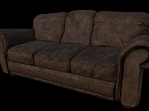 divano in pelle sporco e usato Modello 3D
