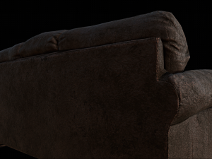 dirty - used leather couch 3D Model