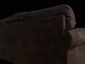 dirty - used leather couch 3D Model