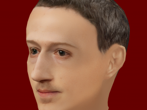 Mark Zuckerberg Low Poly Head 3D-Modell