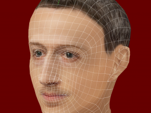 Mark Zuckerberg Low Poly Head 3D-Modell