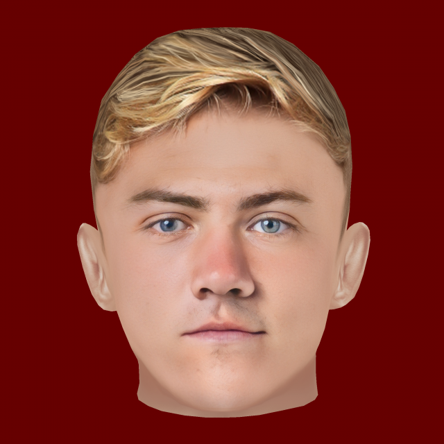 Rasmus Hojlund Head - Low poly head for game 3D Model .c4d .max .obj .3ds .fbx .stl .blend 