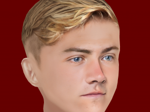 Rasmus Hojlund Head - Low poly head for game 3D Model