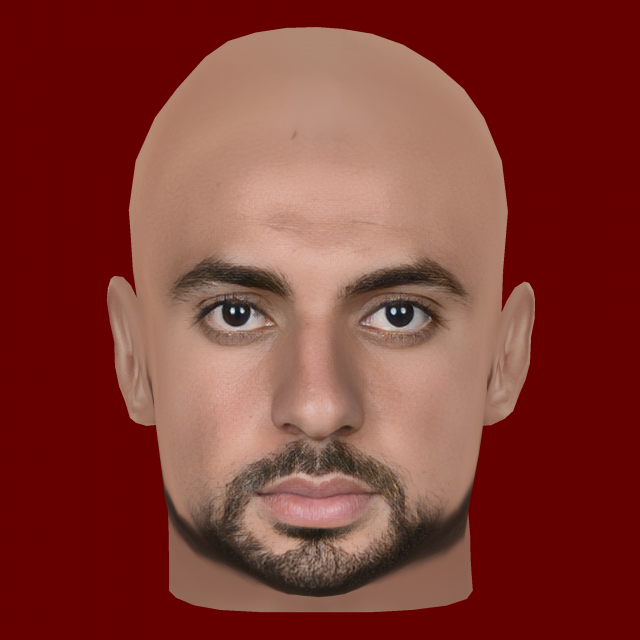 Sofyan Amrabat Head - Low poly head for game 3D 模型 .c4d .max .obj .3ds .fbx .stl .blend 
