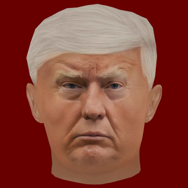 Low Poly Head of the President - Donald Trump 3D Model .c4d .max .obj .3ds .fbx .stl .blend 