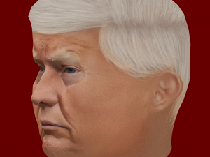 Low Poly Head of the President - Donald Trump 3D Model