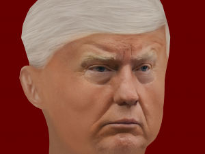 Low Poly Head of the President - Donald Trump 3D Model