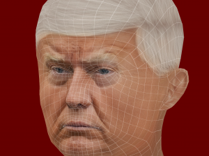 Low Poly Head of the President - Donald Trump 3D Model