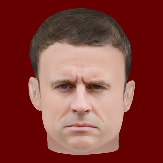 Low Poly Head of the President - Emmanuel Macron 3D Модель .c4d .max .obj .3ds .fbx .stl .blend 