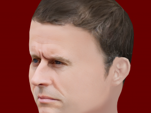 Low Poly Head of the President - Emmanuel Macron 3D Модель