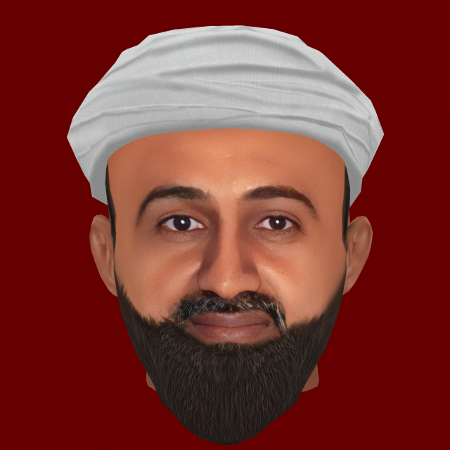 Low Poly Head of Osama bin Laden 3D Модель .c4d .max .obj .3ds .fbx .stl .blend 