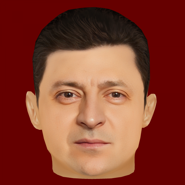 Low Poly Head of the President - Volodymyr Zelenskyy Modello 3D .c4d .max .obj .3ds .fbx .stl .blend