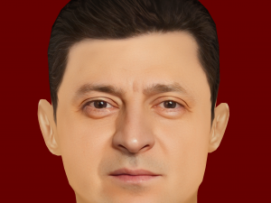 Low Poly Head of the President - Volodymyr Zelenskyy 3D Model