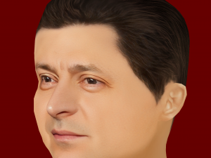 Low Poly Head of the President - Volodymyr Zelenskyy Modello 3D