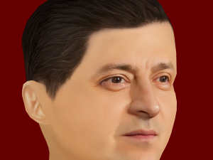 Low Poly Head of the President - Volodymyr Zelenskyy Modello 3D