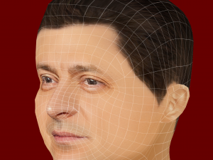 Low Poly Head of the President - Volodymyr Zelenskyy Modello 3D