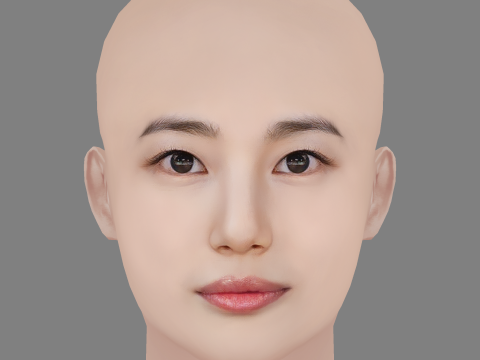 BAE Suzy Head - No Hair - Low poly head for game Model 3D